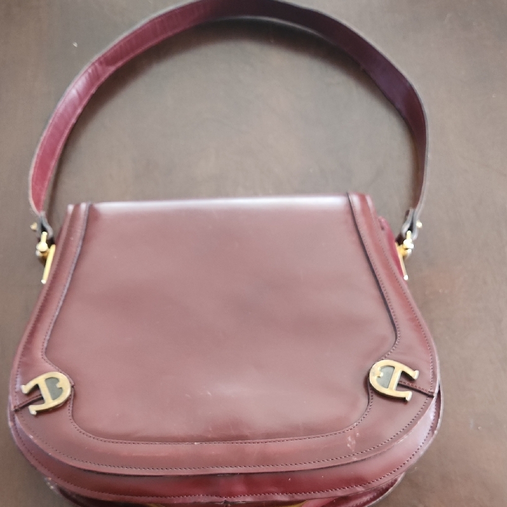 Etienne Aigner Deep Brown Leather Shoulder Bag